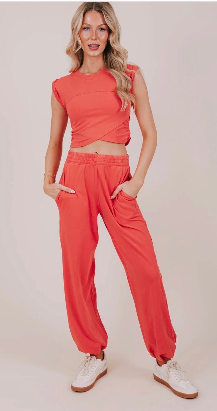 Free People Hot Shot Crossover Set: Comfy Cropped Top & Pants (NEW)